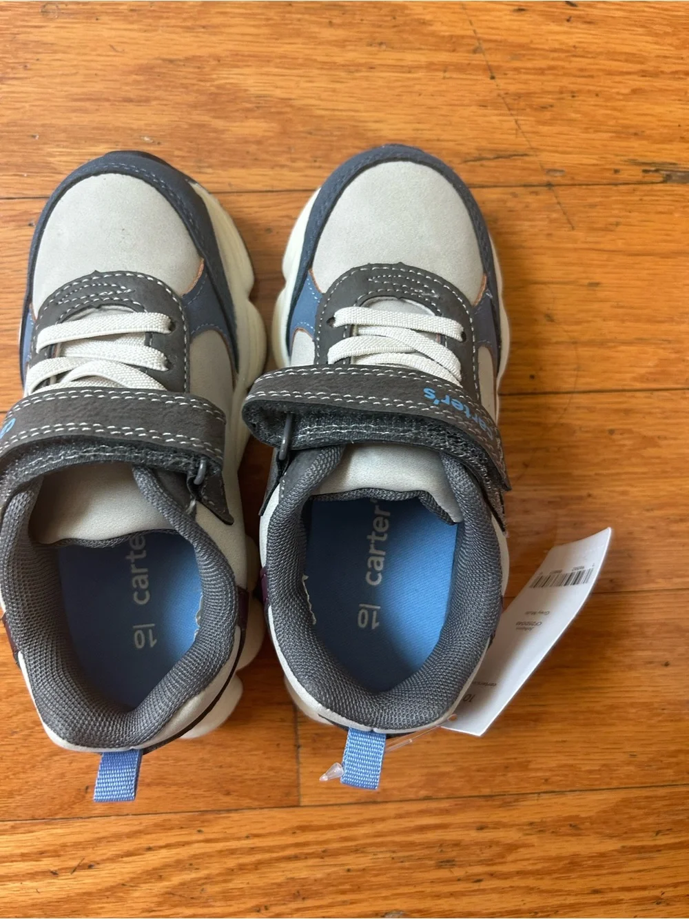 NWT Carter's Kids Gray & Blue Toddler Sneakers size 10